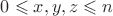 $0 \leqslant x,y,z \leqslant n$