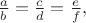 $\frac{a}{b}=\frac{c}{d}=\frac{e}{f},$
