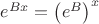 $e^{Bx}=\left(e^B\right)^x$