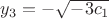 $y_3 ={-\sqrt{-3c_1}}$