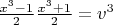 $\frac{x^3-1} {2} \frac{x^3+1} {2}=v^3$