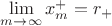 $\lim\limits_{m \to \infty} x_m^+ = r_+$