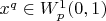 $x^q \in W^1_p(0,1)$