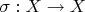 $\sigma:X\to X$