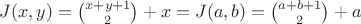 $J(x, y)=\binom{x+y+1}{2}+x = J(a, b) = \binom{a+b+1}{2} + a$