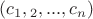 $(c_1, с_2,...,c_n)$