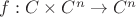 $f: C \times C^n \to C^n$