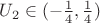 $U_2 \in (-\frac{1}{4},\frac{1}{4})$