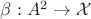 $\beta : A^2 \to \mathcal{X}$