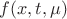 $f(x,t,\mu)$