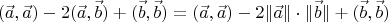 $$(\vec a,\vec a)-2(\vec a,\vec b)+(\vec b,\vec b)=(\vec a,\vec a)-2\|\vec a\|\cdot\|\vec b\|+(\vec b,\vec b)$$