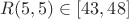 $R(5,5)\in[43,48]$