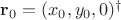 $\mathbf{r}_0 = (x_0, y_0, 0)^\dagger$