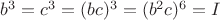 $b^3 = c^3 = (bc)^3 = (b^2c)^6 = I$ $b^3 = c^3 = (bc)^3 = (b^2c)^6 = I$