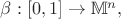 $\beta:[0, 1]\rightarrow {\Bbb M}^n,$