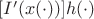 $[I'(x(\cdot))]h(\cdot)$