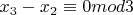 $x_3-x_2\equiv{0}{mod{3}}$