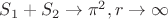 $S_1+S_2\to \pi^2, r\to \infty$ $S_1+S_2\to \pi^2, r\to \infty$