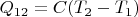 $Q_{12} = C(T_2 - T_1)$