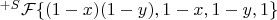 $^{+S}\mathcal{F}\{(1-x)(1-y),1-x,1-y,1\}$
