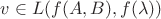 $v\in L(f(A,B),f(\lambda))$