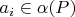 $a_i \in \alpha(P)$