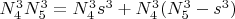 $N_4^3N_5^3=N_4^3s^3 +N_4^3(N_5^3-s^3)$