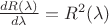 $\frac{{dR(\lambda )}}{{d\lambda }} = R^2 (\lambda )$
