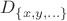 $D_{\{x,y,\ldots\}}$ $D_{\{x,y,\ldots\}}$
