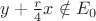 $y + \frac{r}{4} x \notin E_0$