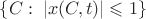 $\left\{C:\;|x(C,t)|\leqslant1\right\}$