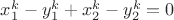 $x_1^k-y_1^k+x_2^k-y_2^k=0$