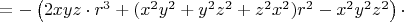 $=-\left(2xyz\cdot r^3+(x^2y^2+y^2z^2+z^2x^2)r^2-x^2y^2z^2\right)\cdot$