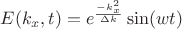 $E(k_x,t) = e^{\frac{- k_x^2}{\Delta k}} \sin(wt)$