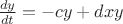 $\frac{dy}{dt}=-cy+dxy$