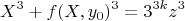 $$X^3+f(X,y_0)^3=3^{3k}z^3$$