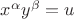 $x^{\alpha} y^{\beta} = u$