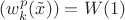 $(w^p_k(\tilde x))=W(1)$