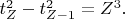$t_Z^2-t_{Z-1}^2=Z^3.$