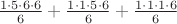 $\frac{1\cdot5\cdot6\cdot6}{6}+\frac{1\cdot1\cdot5\cdot6}{6}+\frac{1\cdot1\cdot1\cdot6}{6}$