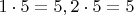 $1\cdot 5=5, 2\cdot 5=5$