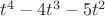 $t^{4} - 4t^{3} - 5t^{2}$