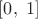 $\left[ 0,\ 1 \right]$