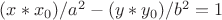$(x*x_0)/a^2-(y*y_0)/b^2=1$