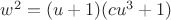 $w^2=(u+1)(cu^3+1)$