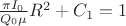 $\frac{\pi I_0}{Q_0\mu}R^2+C_1=1$