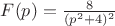 $F(p)=\frac{8}{(p^2+4)^2}$