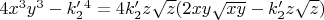 $4x^3y^3-k'_2^4=4k'_2z\sqrt{z}(2xy\sqrt{xy}-k'_2z\sqrt{z})$