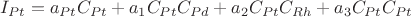 $I_{Pt}=a_{Pt}C_{Pt}+a_1C_{Pt}C_{Pd}+a_2C_{Pt}C_{Rh}+a_3C_{Pt}C_{Pt}$