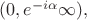 $(0,e^{-i\alpha}\infty),$